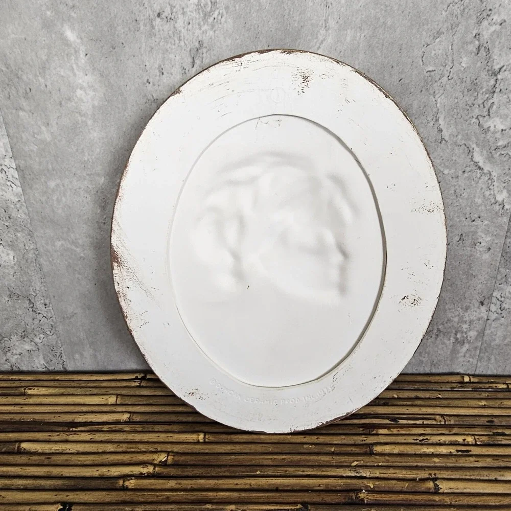 Vintage Art Deco Erma Gillilard‎ Duncan Lady Cameo Wall Plaque Chalkware Flapper